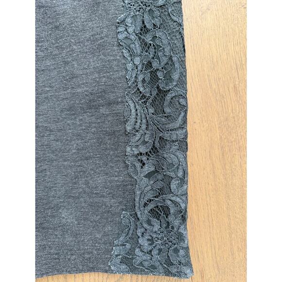 Elie Tahari Serena Dress Charcoal Grey Lace Long Sleeves Stretch 14 - Picture 8 of 8